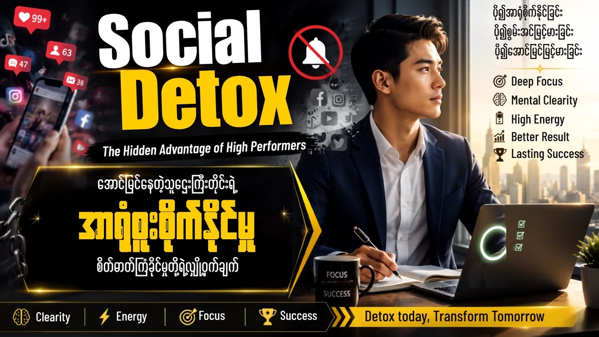 Social Media Detox လုပ်ခြင်းရဲ့ ကောင်းကျိုးများ၊ လက်တွေ့အသုံးချနည်းနှင့် မဖြစ်မနေ စမ်းကြည့်သင့်သူများ